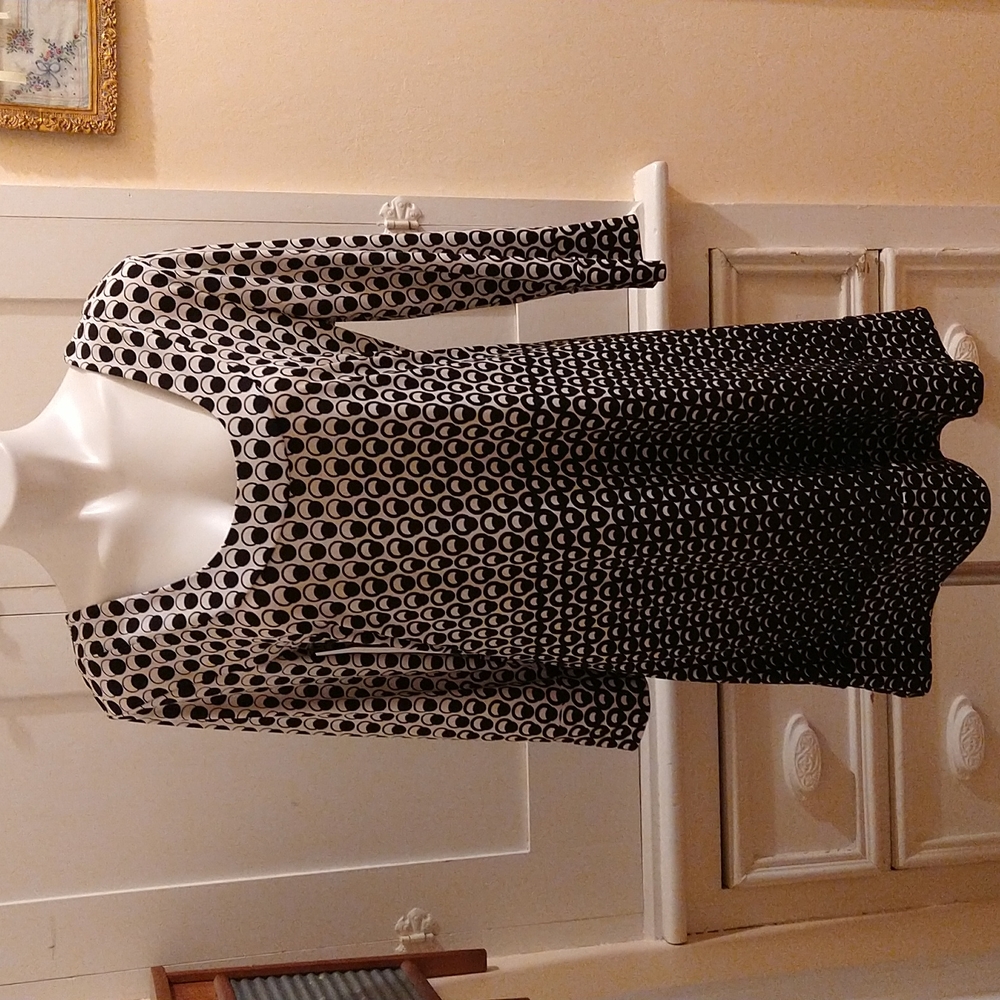 MIX IT black and white graphic stretch dress Sz L 🎁